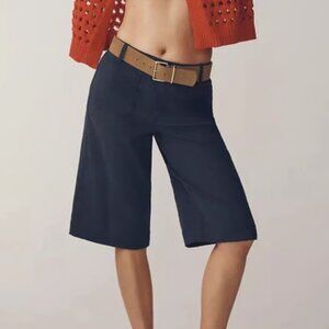Anthropologie Maeve Colette Longline Shorts Midnight Navy Dark Blue 29